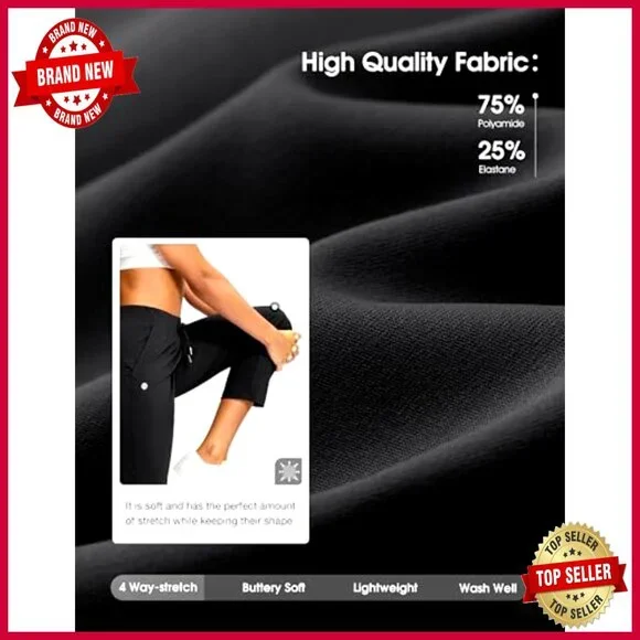 Petite Ankle Sweatpants 24/26 Inseam Stretchy 2 Pockets Golf Travel Casual - Picture 6 of 7